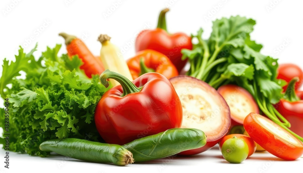A vibrant, fresh vegetable, perfectly isolated against a pure white backdrop, healthy, texture A vibrant, fresh vegetable, perfectly isolated against a pure white backdrop, healthy, texture