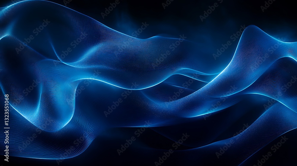 Obraz premium Abstract Blue Light Waves Background for Technology, Science, Futuristic Concepts and Modern Design Projects.