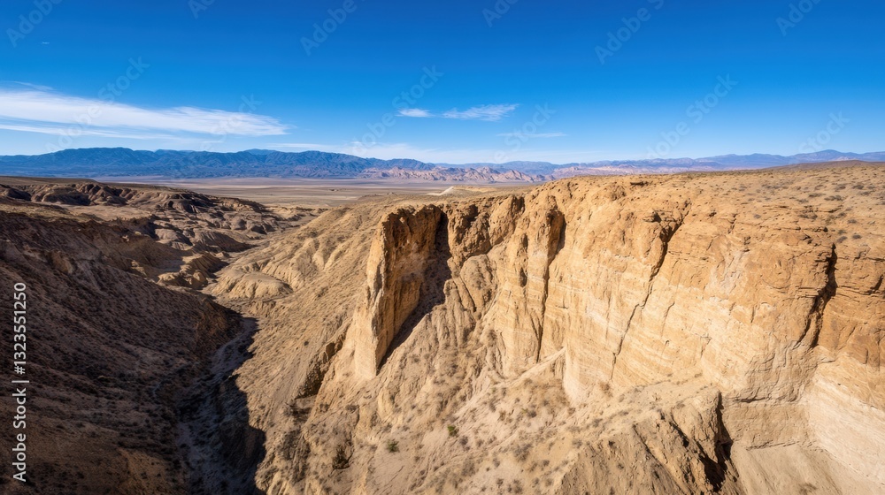 Minimalist Desert Odyssey Epic Road Trip Landscape Exploring Climate-Resilient Terrain, Transformative Travel Experience in Arid Wilderness Panorama