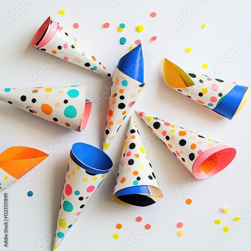 Colorful Party Cones DIY Craft Ideas