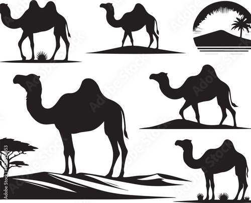 Desert Camel Silhouette Bundle | Arabic Nomadic SVG Pack 