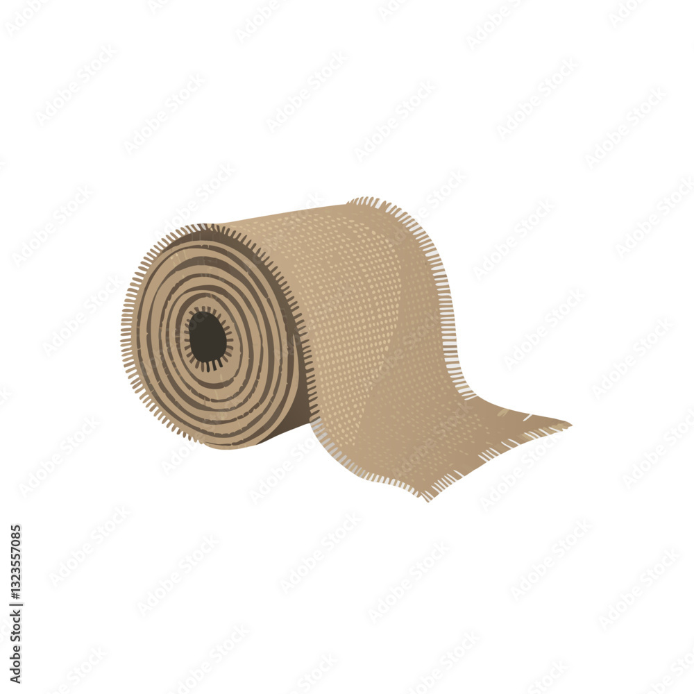 Burlap Fabric Roll Vector Illustration for Crafts and Decoration Projects Burlap Fabric Roll Vector Illustration for Crafts and Decoration Projects