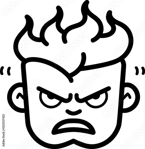 Illustration of an Angry Face. Expressing strong feelings of displeasure. Perfect for conveying intense emotions or capturing a moment of frustration.