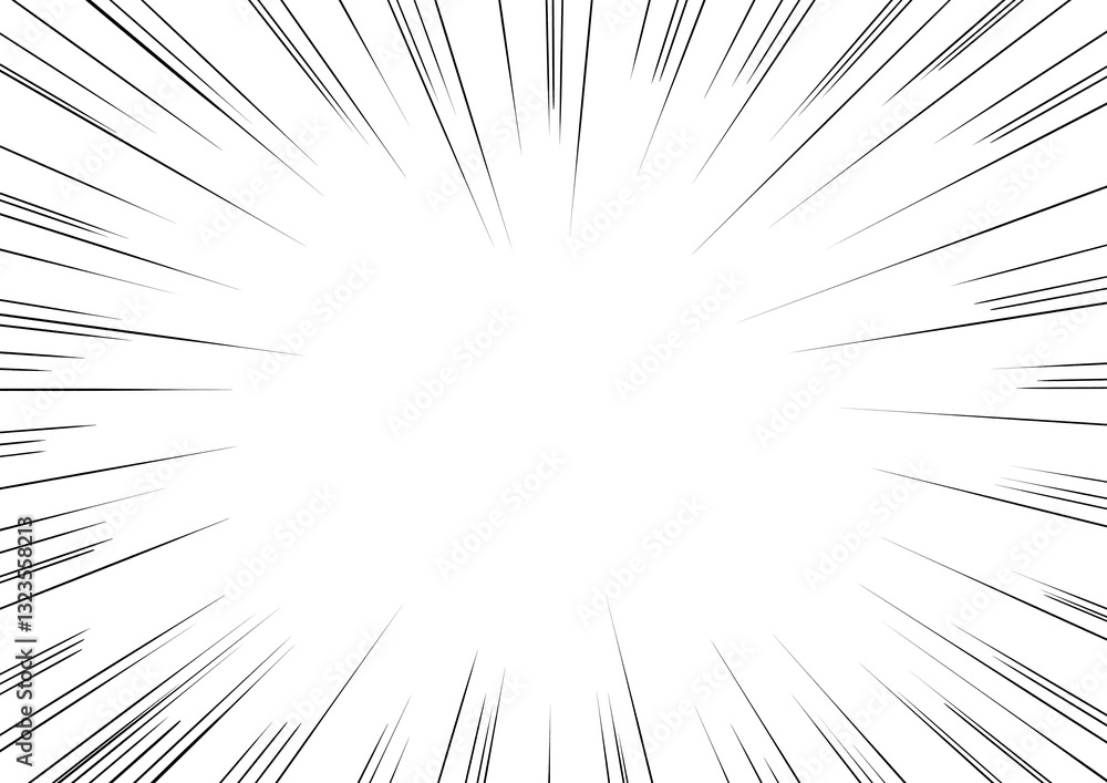 黒のシンプルなマンガの集中線 黒のシンプルなマンガの集中線