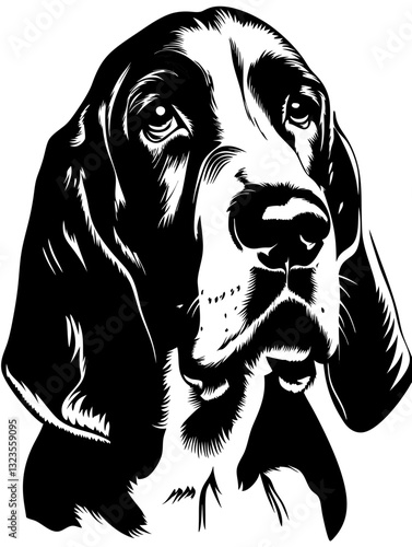Vector Illustration Dog Portrait Suitable for Tattoos and Art Projects