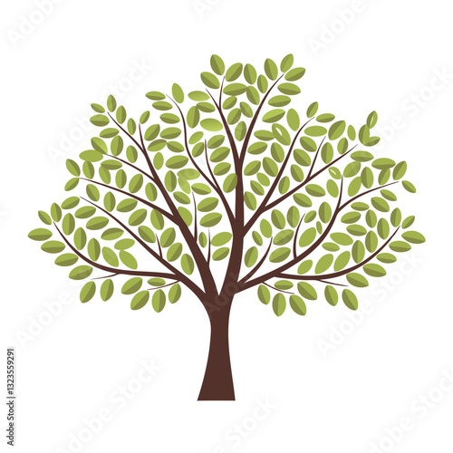 Vibrant Green Tree Vector Illustration for Nature and Design Projects