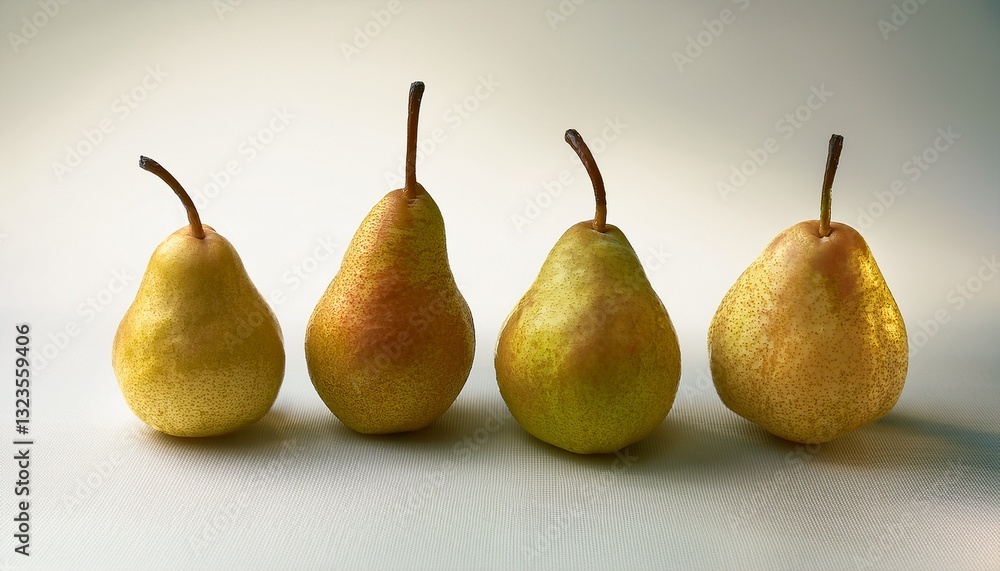 four pears on a light background four pears on a light background