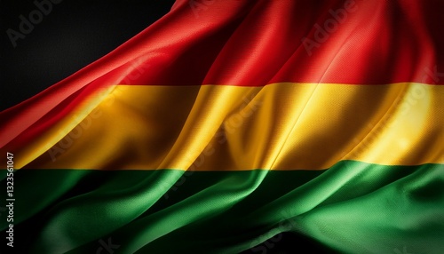 black history month juneteenth background african american history month celebration abstract red yellow green color flag waves on black background