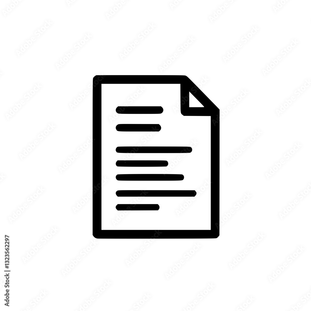 A simple and icon of a document or file The page has text and a curled corner suggesting a report or important paperwork A simple and icon of a document or file The page has text and a curled corner suggesting a report or important paperwork