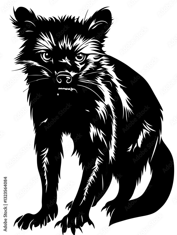 Obraz premium Bold Vector Illustration of Fierce Animal Perfect for Tattoos and Coloring Books