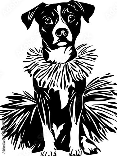 Wallpaper Mural Stylish Dog Portrait with Decorative Ruff for Artistic Projects Torontodigital.ca
