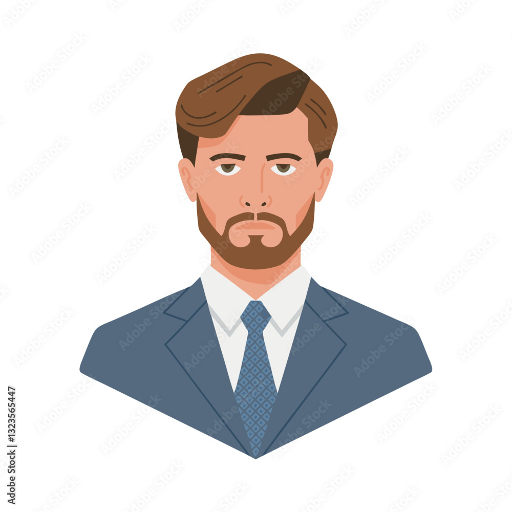 Professional Businessman Portrait Illustration Suit and Tie Vector Art Professional Businessman Portrait Illustration Suit and Tie Vector Art
