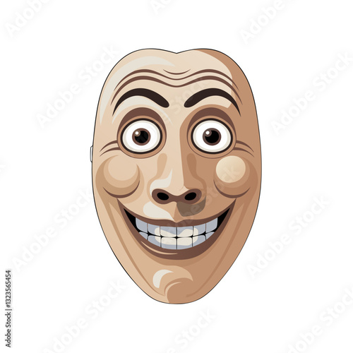 Smiling Cartoon Face Vector Illustration for Art and Design Concepts
