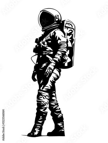 Astronaut Silhouette Vector Illustration for Space Exploration Designs
