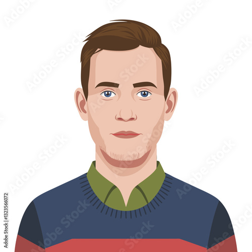 Male Avatar Vector Illustration for Profile or  Projects