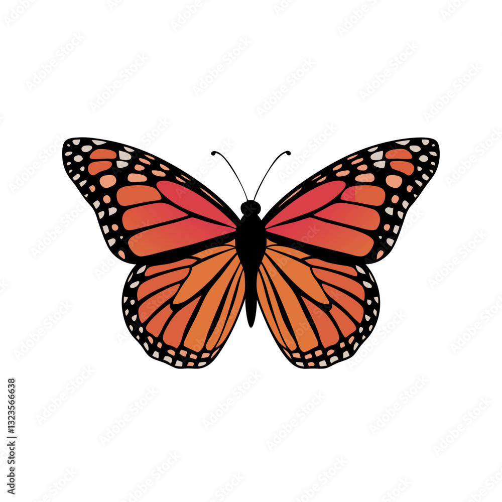 Obraz premium Vibrant Monarch Butterfly Vector Illustration for Art and Design Projects