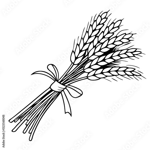 Wheat Sheaf Vector Illustration for Agriculture and Rustic Design Projects