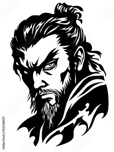 Wallpaper Mural Bold Samurai Warrior Vector Art Perfect for Tattoos and Graphic Design Torontodigital.ca