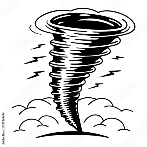 Dynamic Tornado Vector Illustration for Weather and Nature Themes