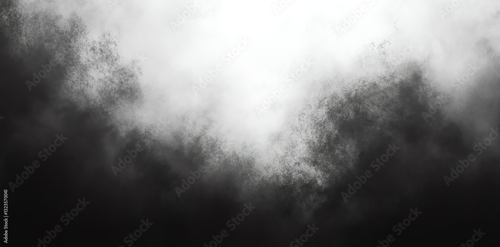 Fototapeta premium Monochromatic Smoke: A Dramatic Grayscale Abstract Painting