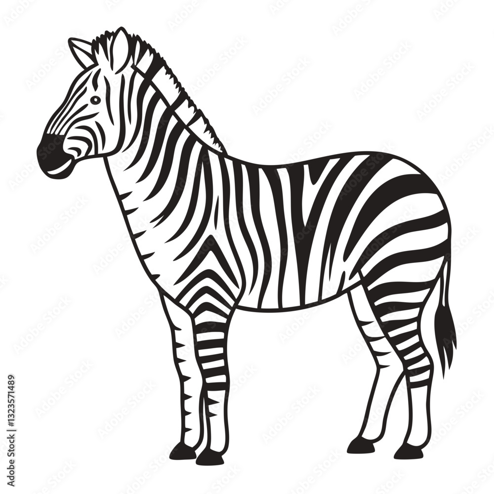 Fototapeta premium Striking Zebra Vector Illustration for Art and Design Projects
