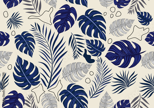 Abstract Aloha summer hibiscus flower Hawaiian tropical seamless pattern. nature floral abstract background ,fabric 