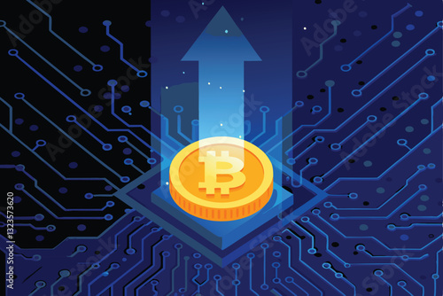 Create a vibrant illustration of a glowing RISI cryptocurrency coin, showcasing its futuristic design and technological essence.  Emphasis on radiant light and detailed texture.