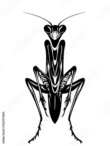 Intricate Praying Mantis Vector Art for Tattoo and Design Projects