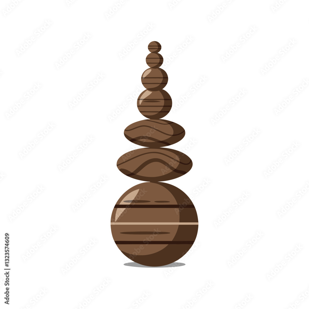 Zen Stone Tower Vector Illustration for Meditation and Relaxation Concepts Zen Stone Tower Vector Illustration for Meditation and Relaxation Concepts