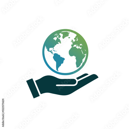 Earth in Hand Vector Symbolizing Global Care and Environmental Conservation