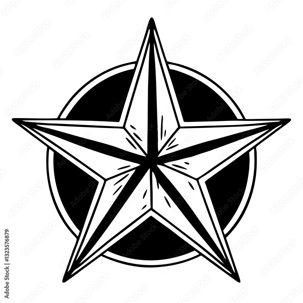 Geometric Star Vector Design for Tattoo or Graphic Art Use Geometric Star Vector Design for Tattoo or Graphic Art Use