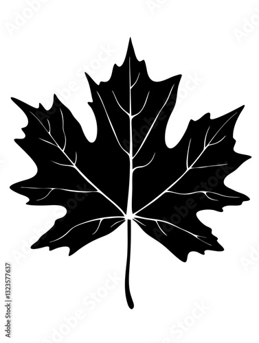 Black Maple Leaf Silhouette Vector Art for Nature-Themed Designs and Autumn Decor