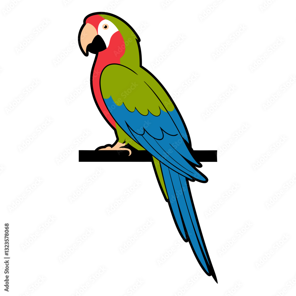 Fototapeta premium Colorful Parrot Illustration for Art Designs and Educational Materials