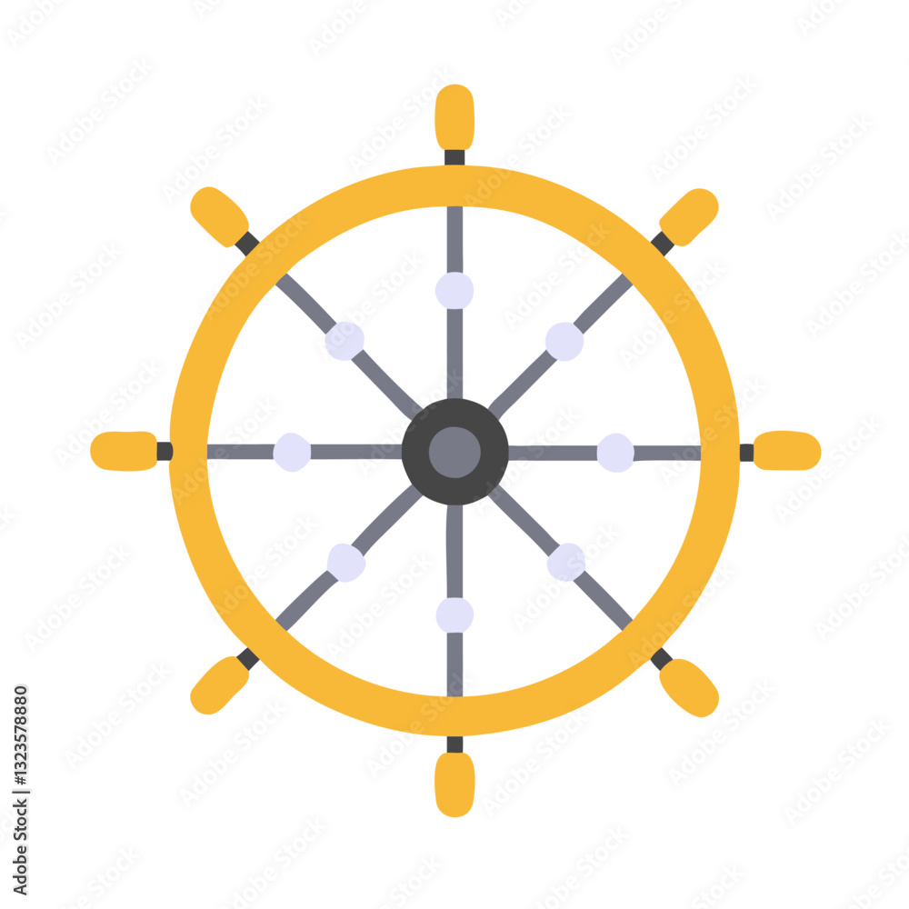 Nautical Ship Wheel Vector Illustration Ideal for Maritime Themes Nautical Ship Wheel Vector Illustration Ideal for Maritime Themes