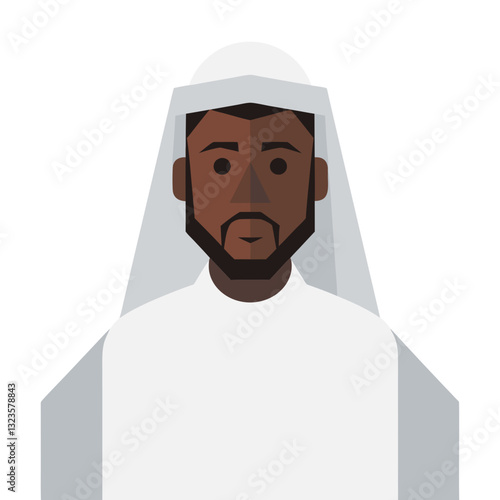 Middle Eastern Man Vector Illustration with Traditional Attire