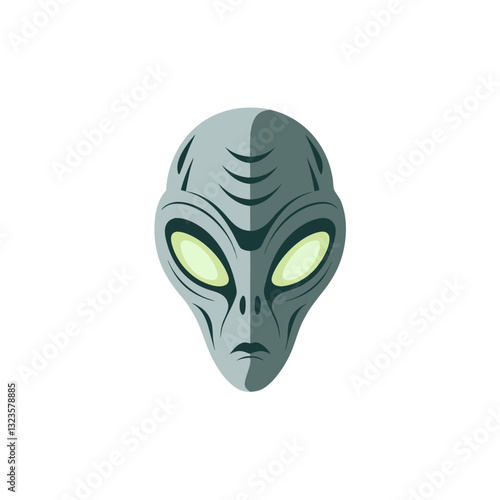 Alien Face Vector Art for Sci-Fi Themes Illustrations and Designs