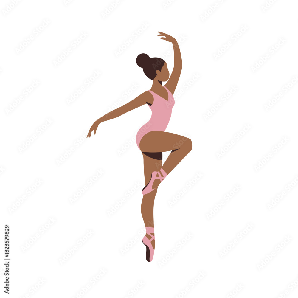 Obraz premium Elegant Ballerina Dancing Pose Vector Art for Dance Illustrations
