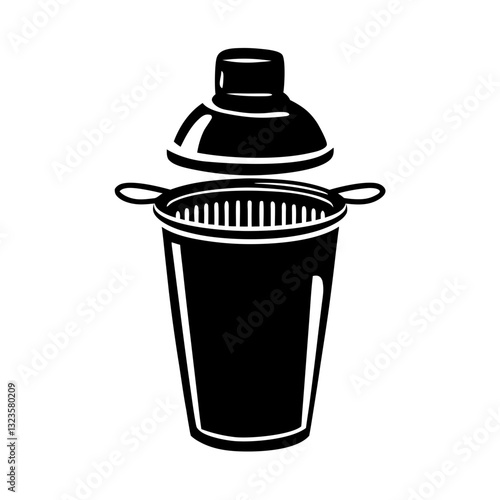 Classic Cocktail Shaker Vector Illustration for Bar and Mixology Designs