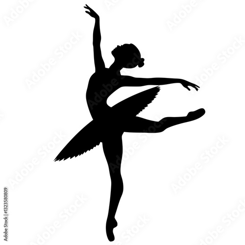 Elegant Ballet Dancer Silhouette Vector for Artistic Design and Dance Inspiration