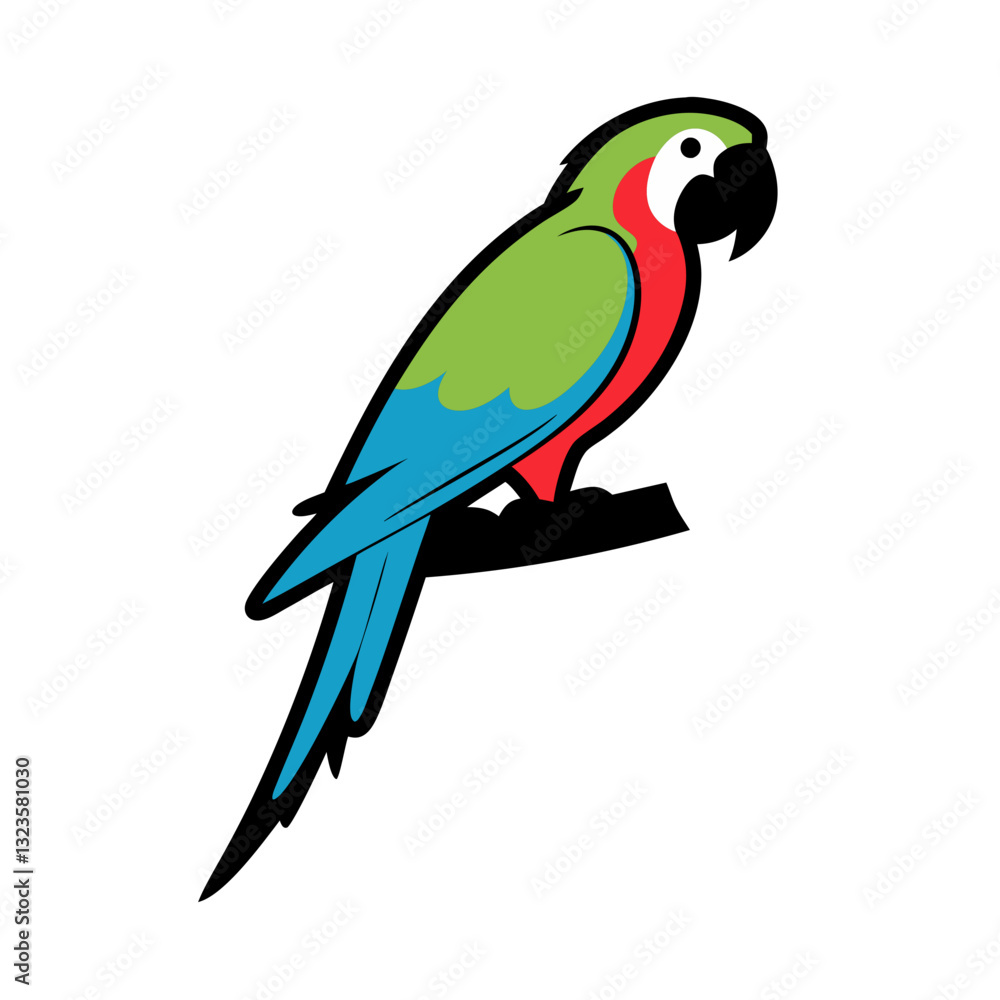 Fototapeta premium Colorful Parrot Vector Illustration for Wildlife and Nature Themes