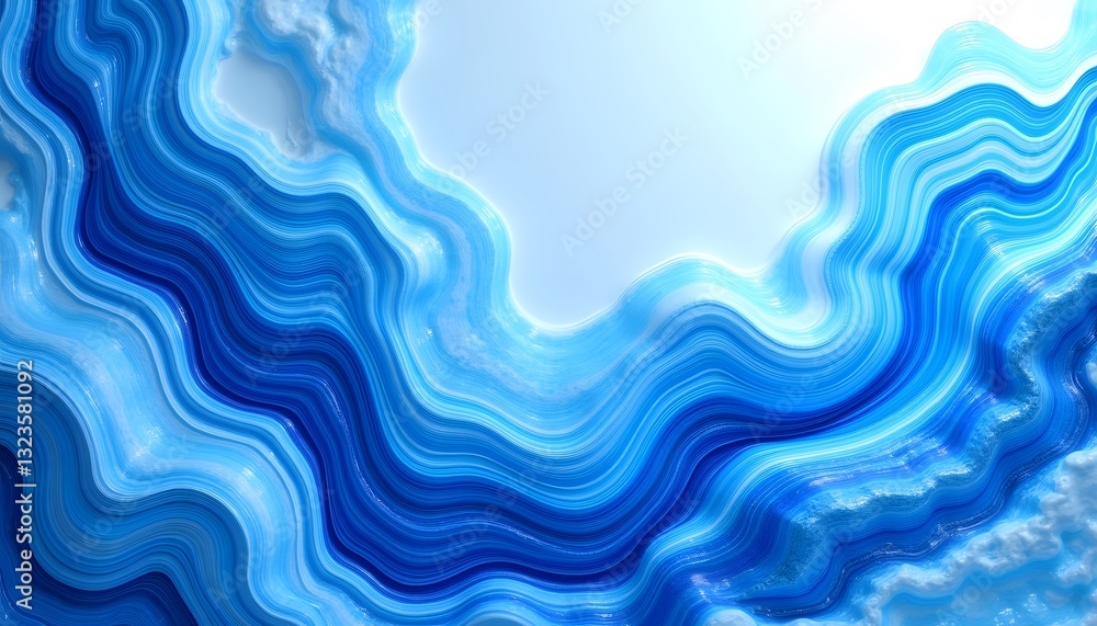 Abstract Blue Wave Pattern Digital Art Background Abstract Blue Wave Pattern Digital Art Background