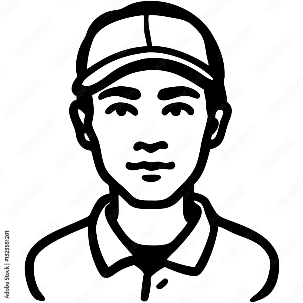 Vector Illustration of Person with Cap and Polo Shirt for Digital Projects and Designs Vector Illustration of Person with Cap and Polo Shirt for Digital Projects and Designs
