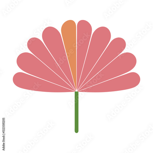 Abstract Pink and Orange Fan Shape Vector Illustration for Design Projects