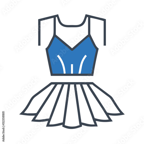 Blue Ballerina Dress Vector Elegant Costume Illustration for Dance and Fashion Designs