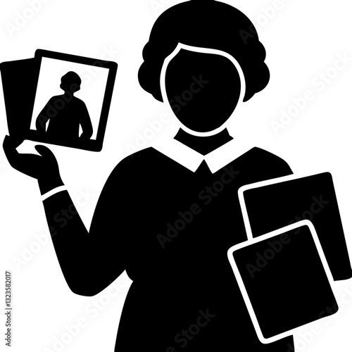 Woman Holding s Silhouette Vector for Creative Design and Art Projects