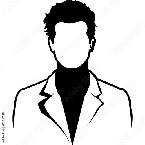 Wallpaper Mural Faceless Male Silhouette in Suit Vector Illustration for Graphic Design Projects Torontodigital.ca