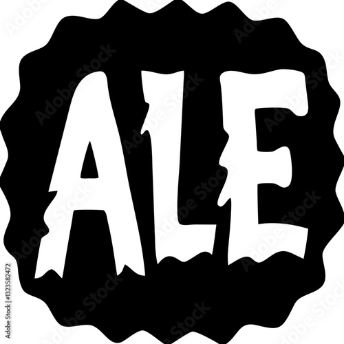 Bold Ale Text Vector Illustration for Craft Beer Branding and Design
