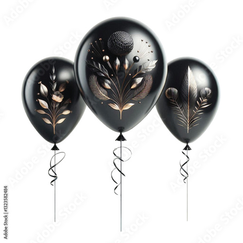 Black balloons vector 