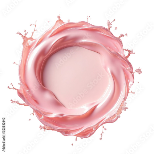 Abstract Pink Swirl with Crystal Embellishments and transparent background