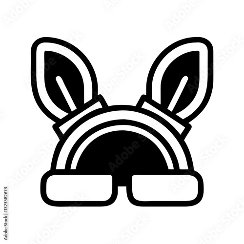 Vector Rabbit Ears Headband Glasses for Fun Costumes and Merchandise Design